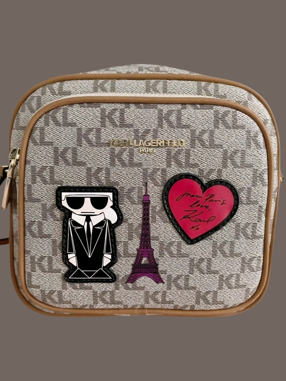 Karl Lagerfeld Monogram Adjustable Crossbody NWOT